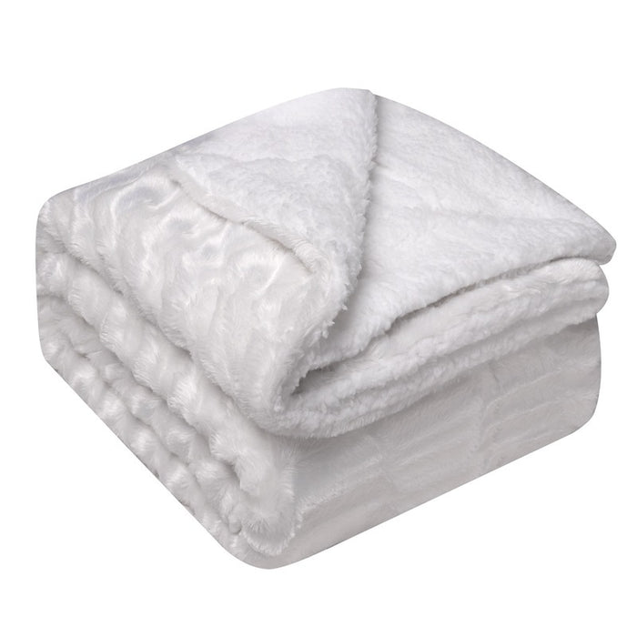 Warmfell Thick sherpa blanket with fluffy lamb-style reverse