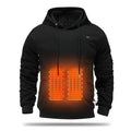 Man wearing black USB heated hoodie