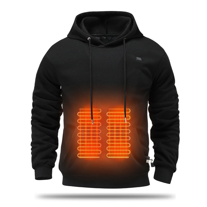 Warmfell Men's USB Heated Hoodie with Fleece Lining