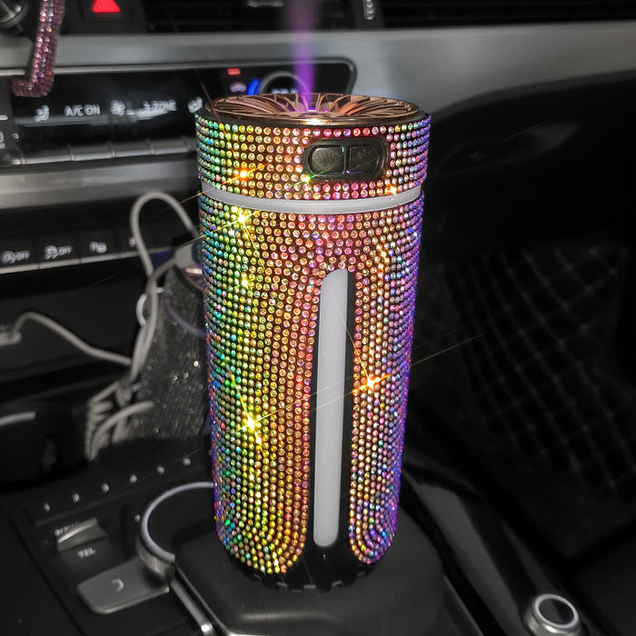 Warmfell Rhinestone car diffuser with colour mood light