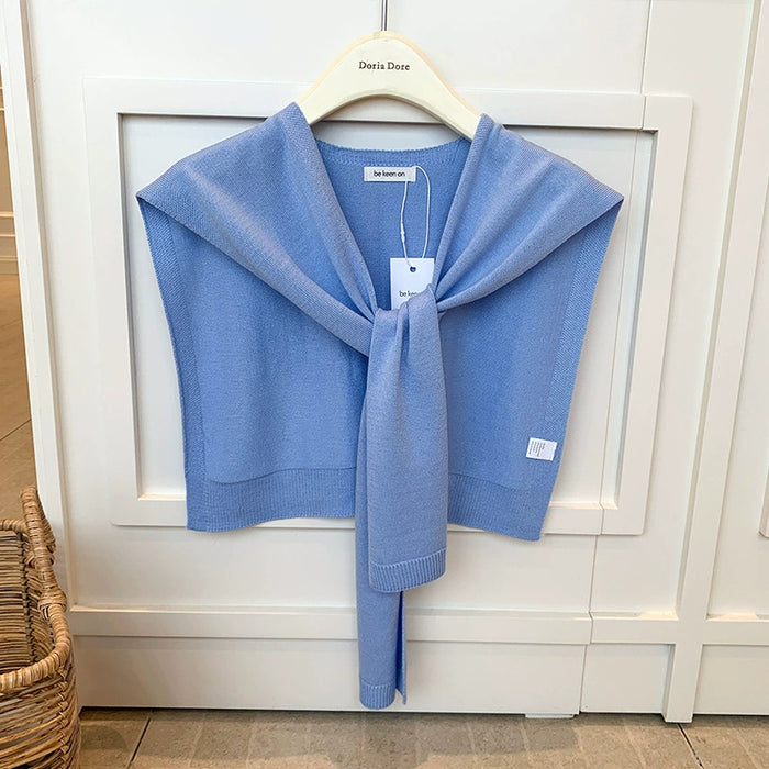 Warmfell Knitted Shoulder Wrap with Tie Front