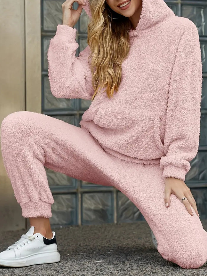 Warmfell Fuzzy Plush Lounge Set, Hoodie and Joggers