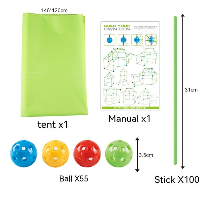 Warmfell Den Building Kit for Kids with Glow-in-the-Dark Sticks