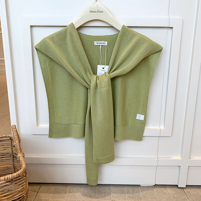 Warmfell Knitted Shoulder Wrap with Tie Front