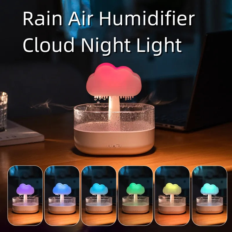 Rain Cloud Night Light Humidifier With Rain Sound And 7 Colour LED