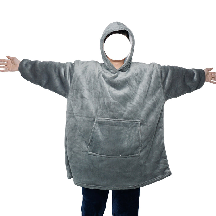 Warmfell Hooded wearable blanket in thick flannel for couples