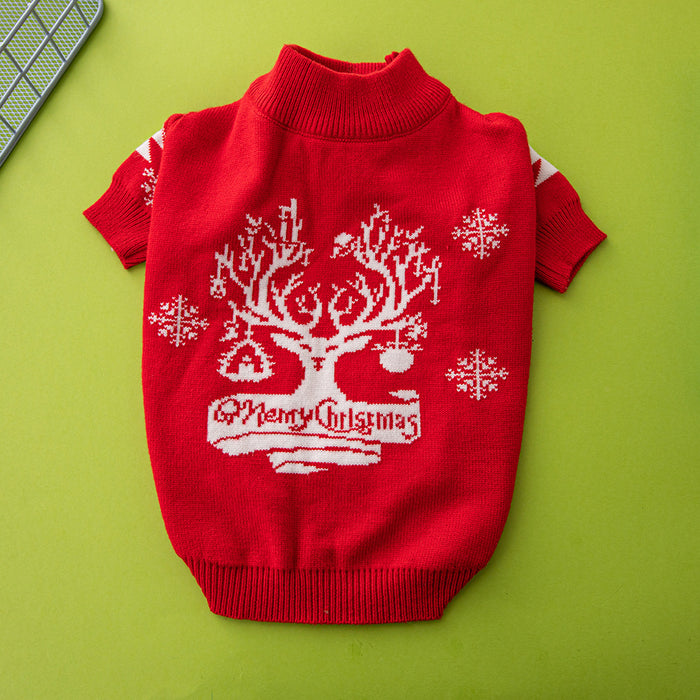Warmfell Knitted Christmas dog jumper with festive pattern