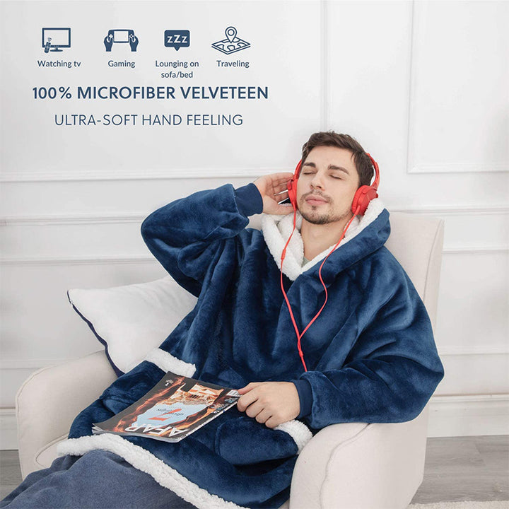 Oversized Hoodie Blanket – Cosy Wearable Blanket with Pocket