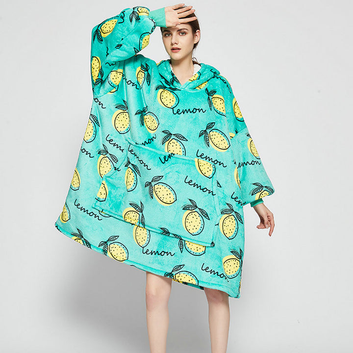 Wearable Blanket Hoodie – Soft Flannel with Fun Prints