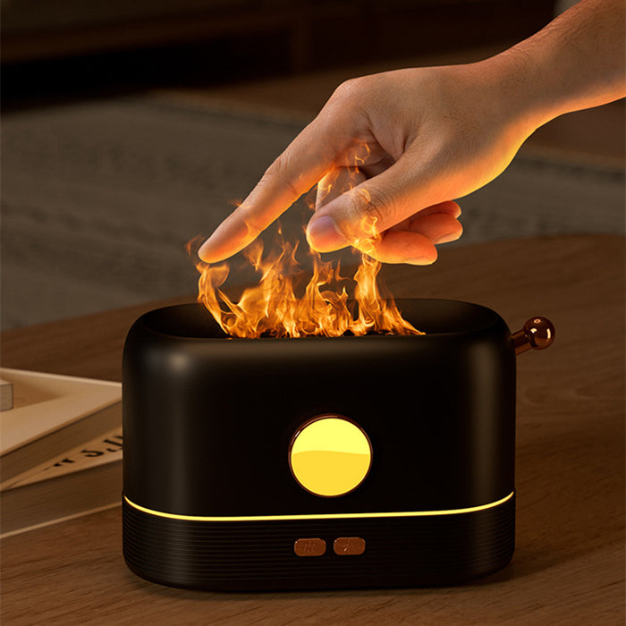 Warmfell USB flame humidifier for the desk with 200 ml water tank