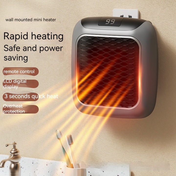 Mini Wall Mounted Fan Heater With 800W PTC Heating