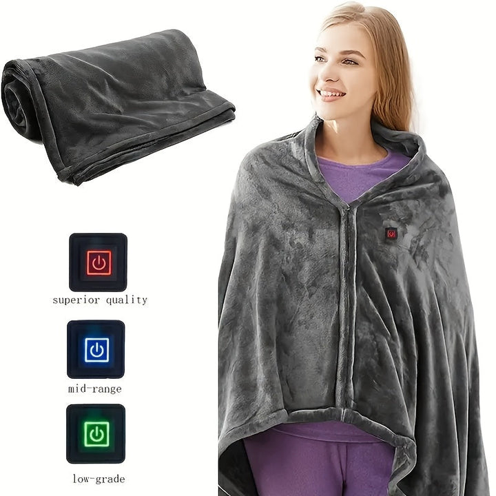 Warmfell™ USB Heated Fleece Shoulder Wrap for Neck and Back