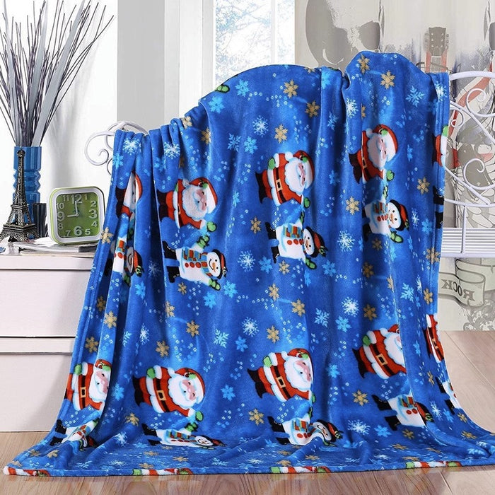 Warmfell Christmas flannel throw with festive prints
