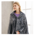 USB Heated Shawl – Soft Coral Fleece Wrap with Carbon Heating