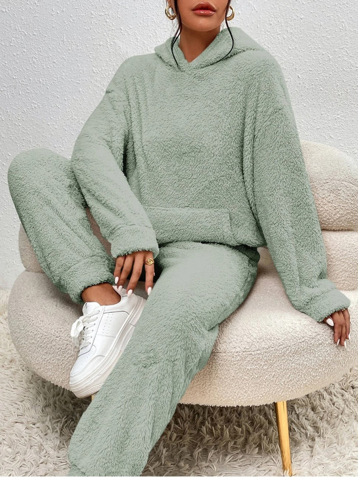 Warmfell Fuzzy Plush Lounge Set, Hoodie and Joggers