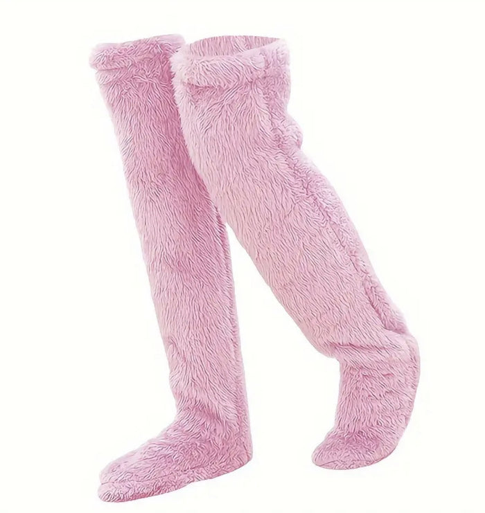 Warmfell Over the Knee Fluffy Leg Socks in Solid Colours
