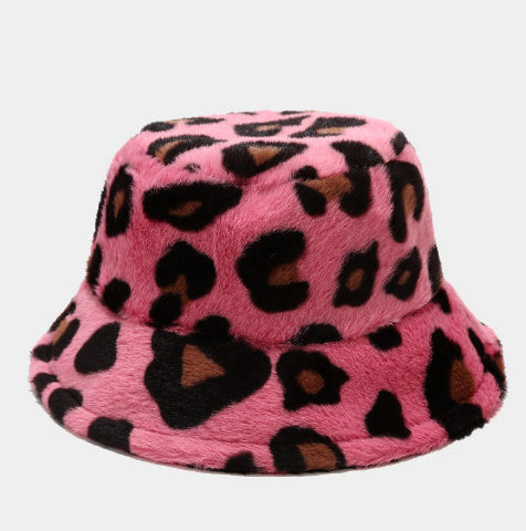 Warmfell Fluffy Faux Fur Bucket Hat in Bold Prints