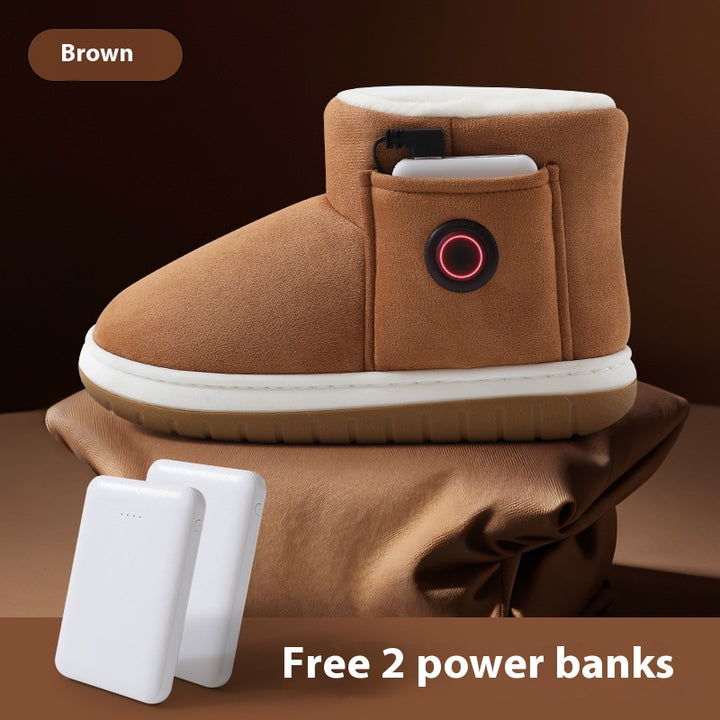 Rechargeable Electric Heated Slippers, Soft Winter Foot Warmers