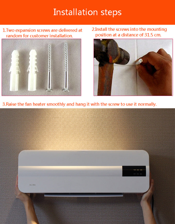 Waterproof Wall Mounted Bathroom Heater With PTC Ceramic