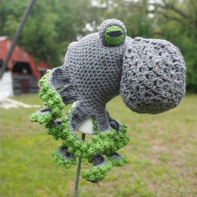Handmade crochet octopus hat with curly tentacles