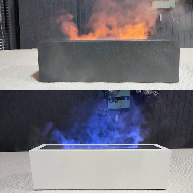 200ml Modern Flame Humidifier With Red And Blue Flame Light, USB-C