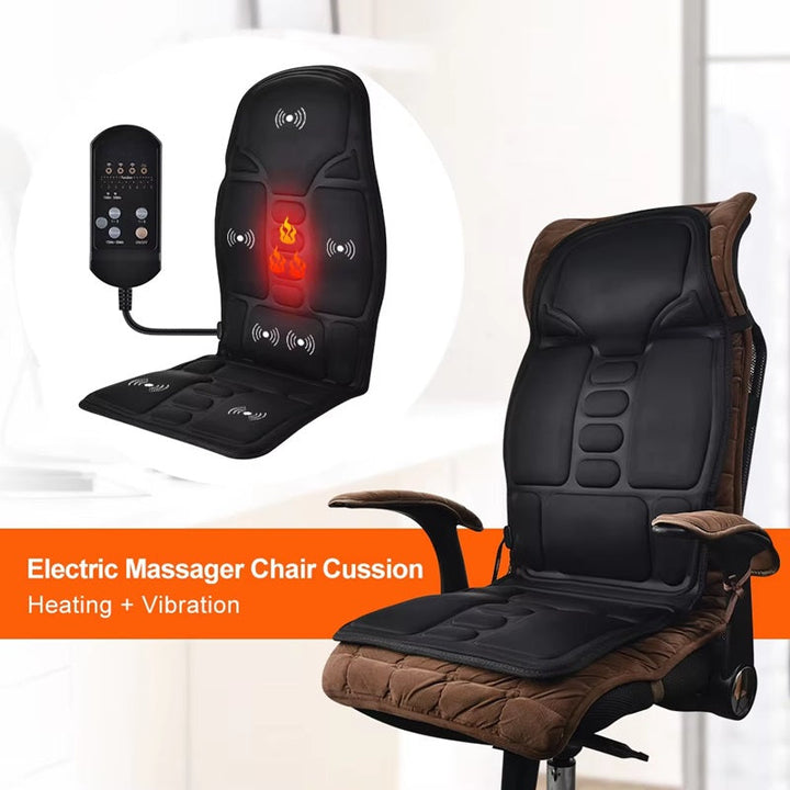 Warmfell™ Heated Massage Chair Pad with 7 Motors for Home and Car