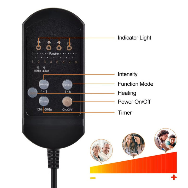 Warmfell™ Heated Massage Chair Pad with 7 Motors for Home and Car