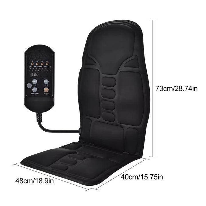 Warmfell™ Heated Massage Chair Pad with 7 Motors for Home and Car