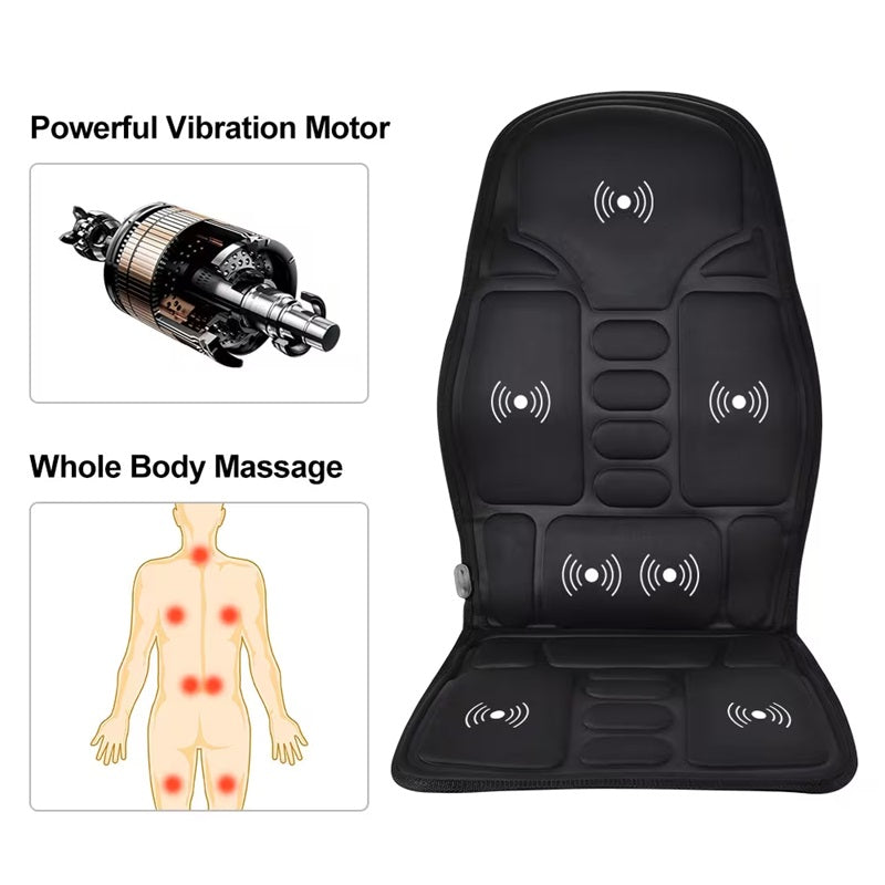 Warmfell™ Heated Massage Chair Pad with 7 Motors for Home and Car