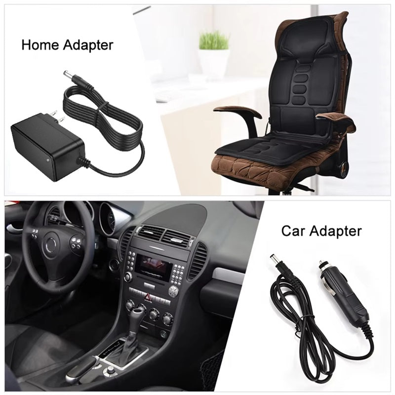 Warmfell™ Heated Massage Chair Pad with 7 Motors for Home and Car