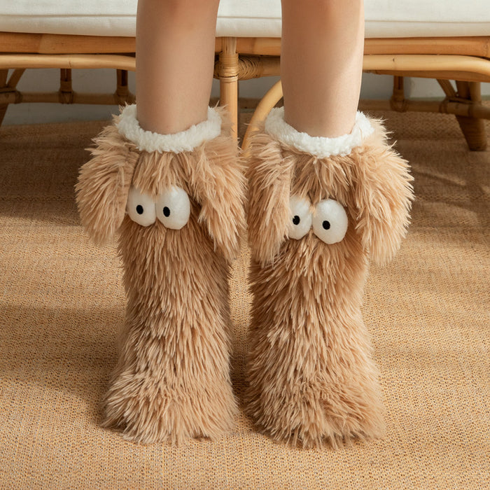 Warmfell Thick Plush Snow Socks with Cute Eyes