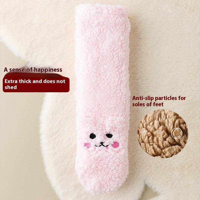 Winter Velvet Floor Socks For Women, Thick Coral Velvet, Free Size