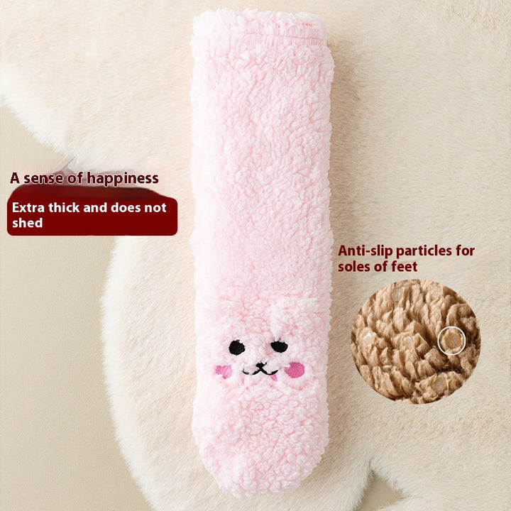 Winter Velvet Floor Socks For Women, Thick Coral Velvet, Free Size