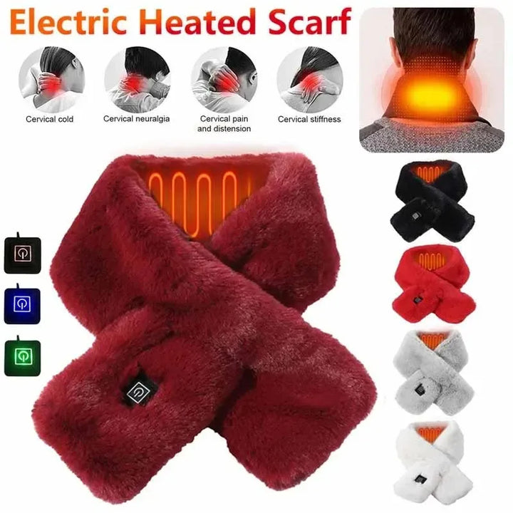 USB Heated Scarf – Washable Neck Wrap with 3 Heat Settings