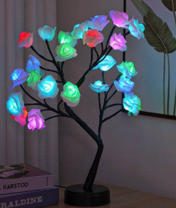 Warmfell Rose tree table lamp with bendable branches