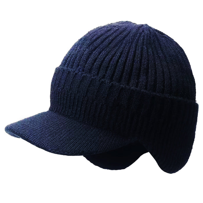 Warmfell Mens Peaked Beanie with Fold Down Ear Flaps