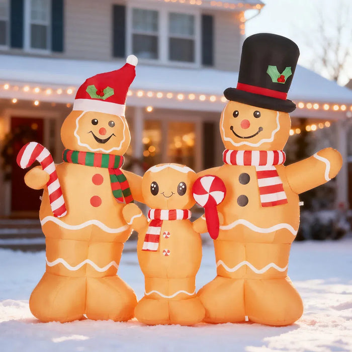 Warmfell 6ft Inflatable Gingerbread Family of Three
