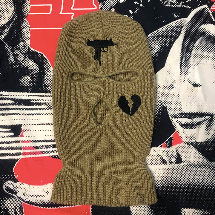 Embroidered Acrylic Three-Hole Ski Mask In 16 Colours
