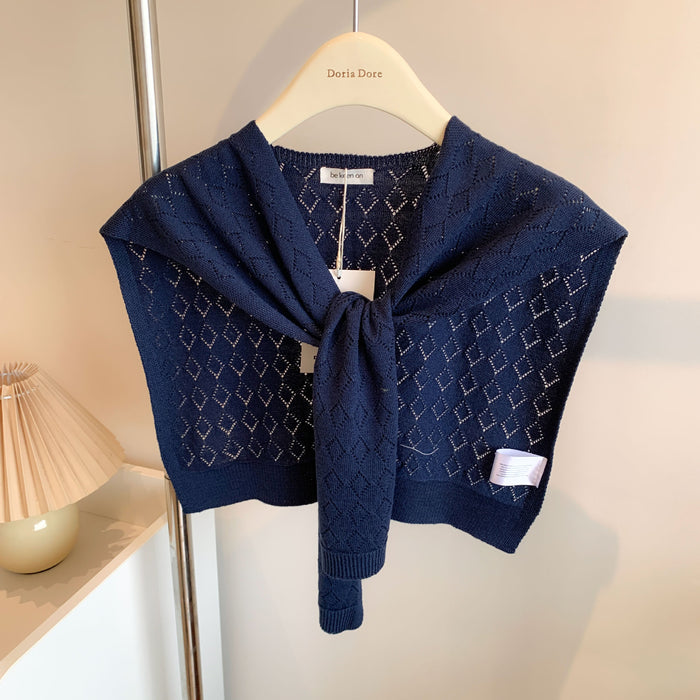 Warmfell Knitted Shoulder Wrap with Tie Front