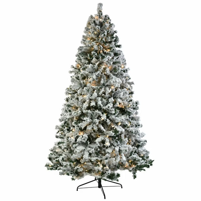 Warmfell Pre-Lit Flocked Christmas Tree, Warm or Cool White
