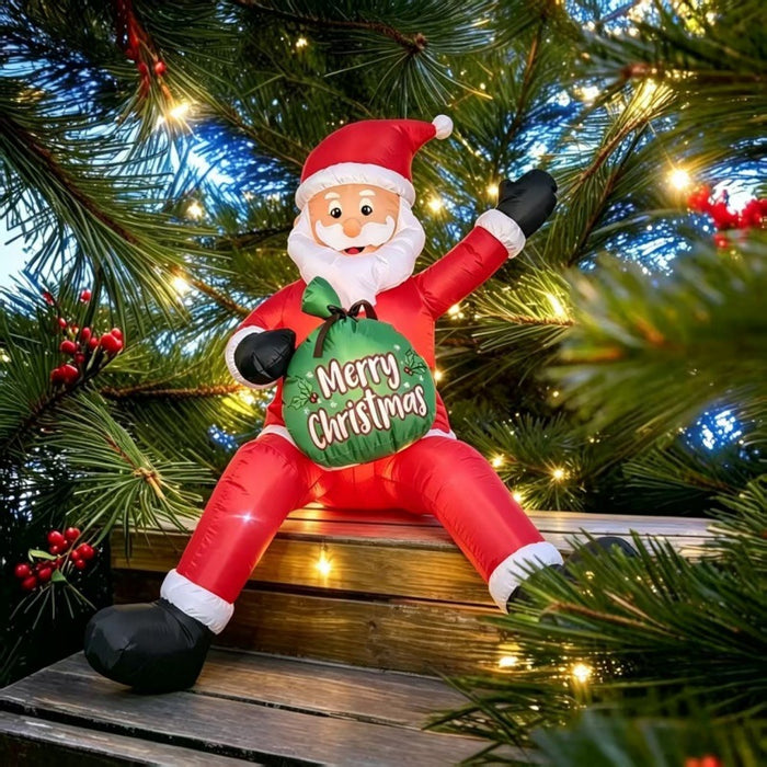 Warmfell Inflatable Santa with gift sack, up to 2.4 m