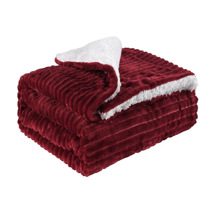 Warmfell Thick sherpa blanket with fluffy lamb-style reverse