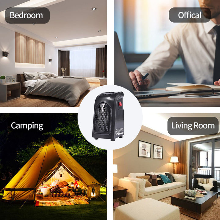 Plug-In Ceramic Heater – Mini Fan Heater with Thermostat