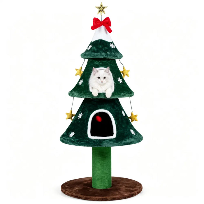 Warmfell Christmas Tree Cat Tower with Sisal Post, 137cm
