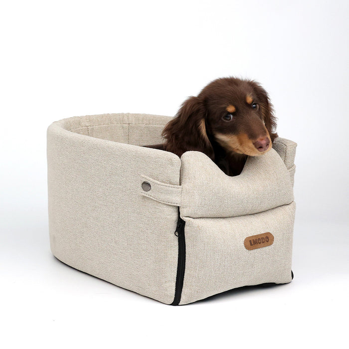 Warmfell Armrest dog car seat with safety strap