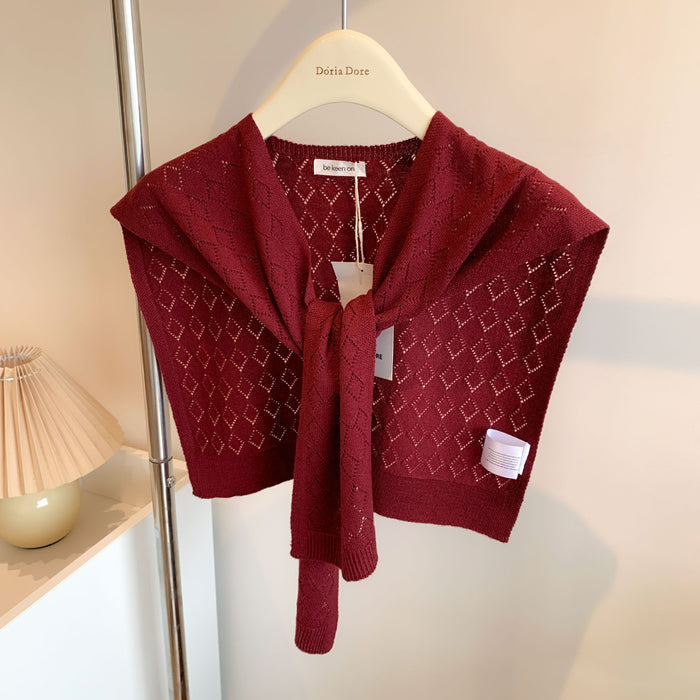 Warmfell Knitted Shoulder Wrap with Tie Front