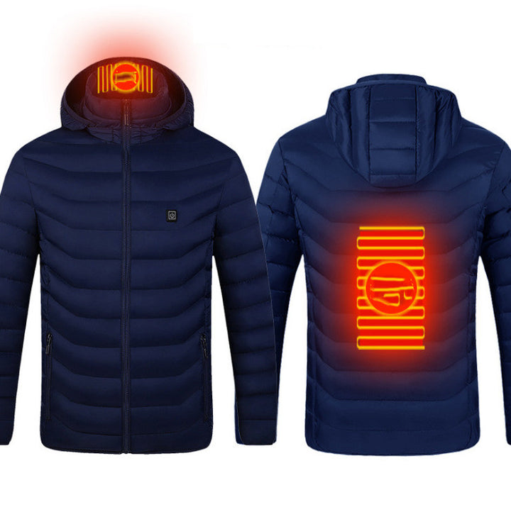 Heated Jacket With Removable Hood And 8 Heating Zones, USB