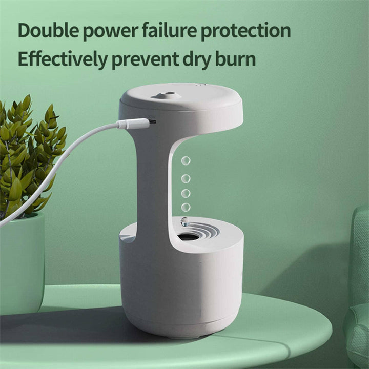 Anti-Gravity Humidifier with Clock – Water Drop Diffuser