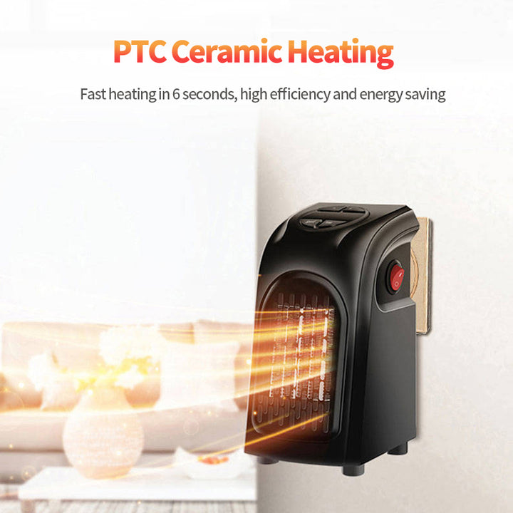 Plug-In Ceramic Heater – Mini Fan Heater with Thermostat