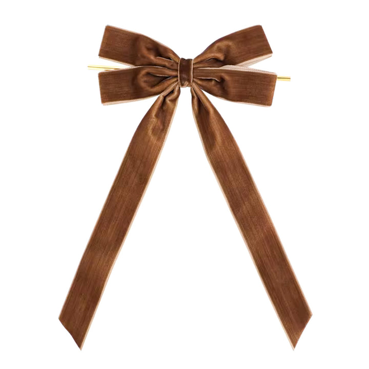 Red velvet Christmas bow with gold cord